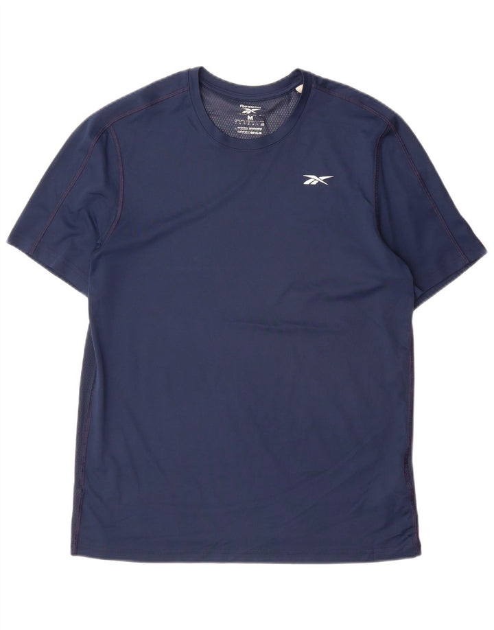 Reebok Herre Speedwick T-Shirt Top Medium Navyblå Polyester