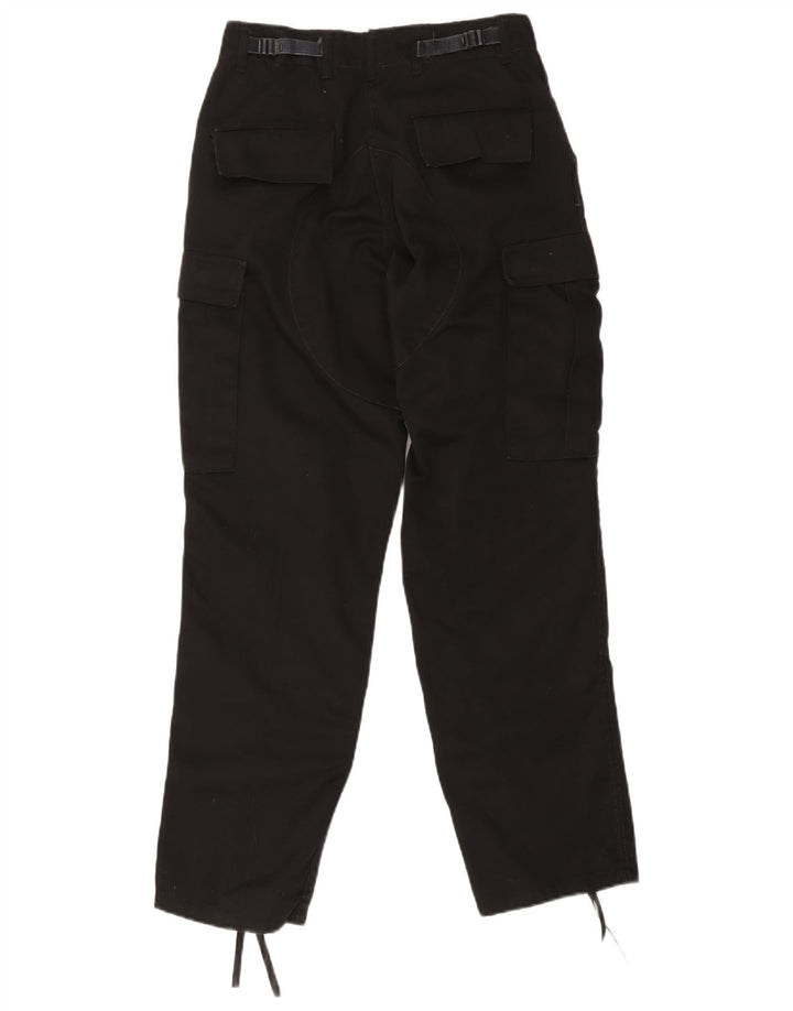 Vintage Dame Regular Cargo Bukser Små W28 L30 Sort Bomuld
