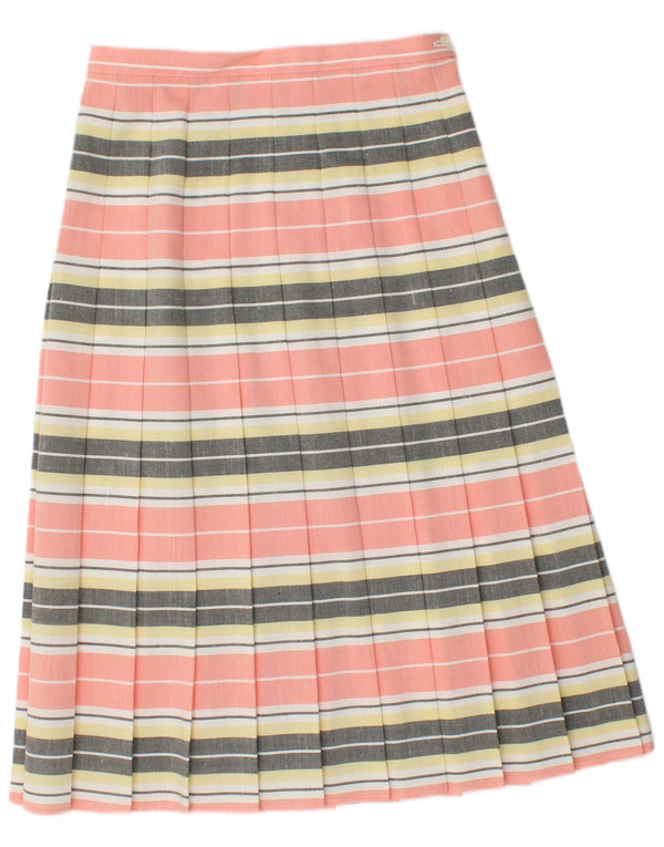 EASTEX Womens High Waist A-Line Skirt UK 12 Medium W28  Pink Striped