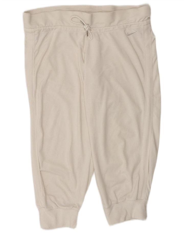 Nike Dame Capri Træningsdragt Bukser Joggers UK 14 Medium White