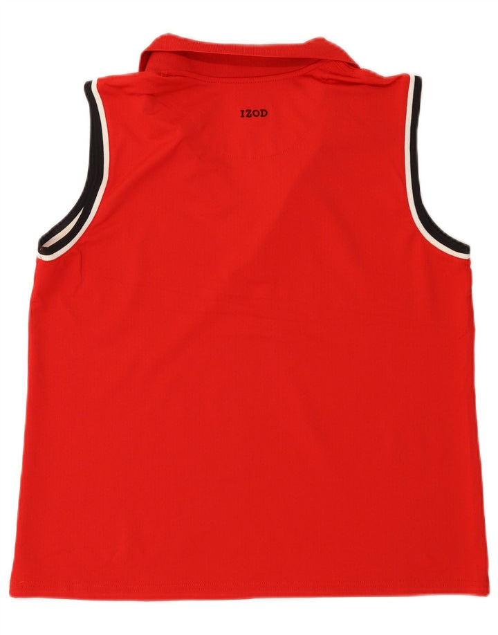 IZOD ærmeløs poloshirt til kvinder UK 18 XL Rød polyester