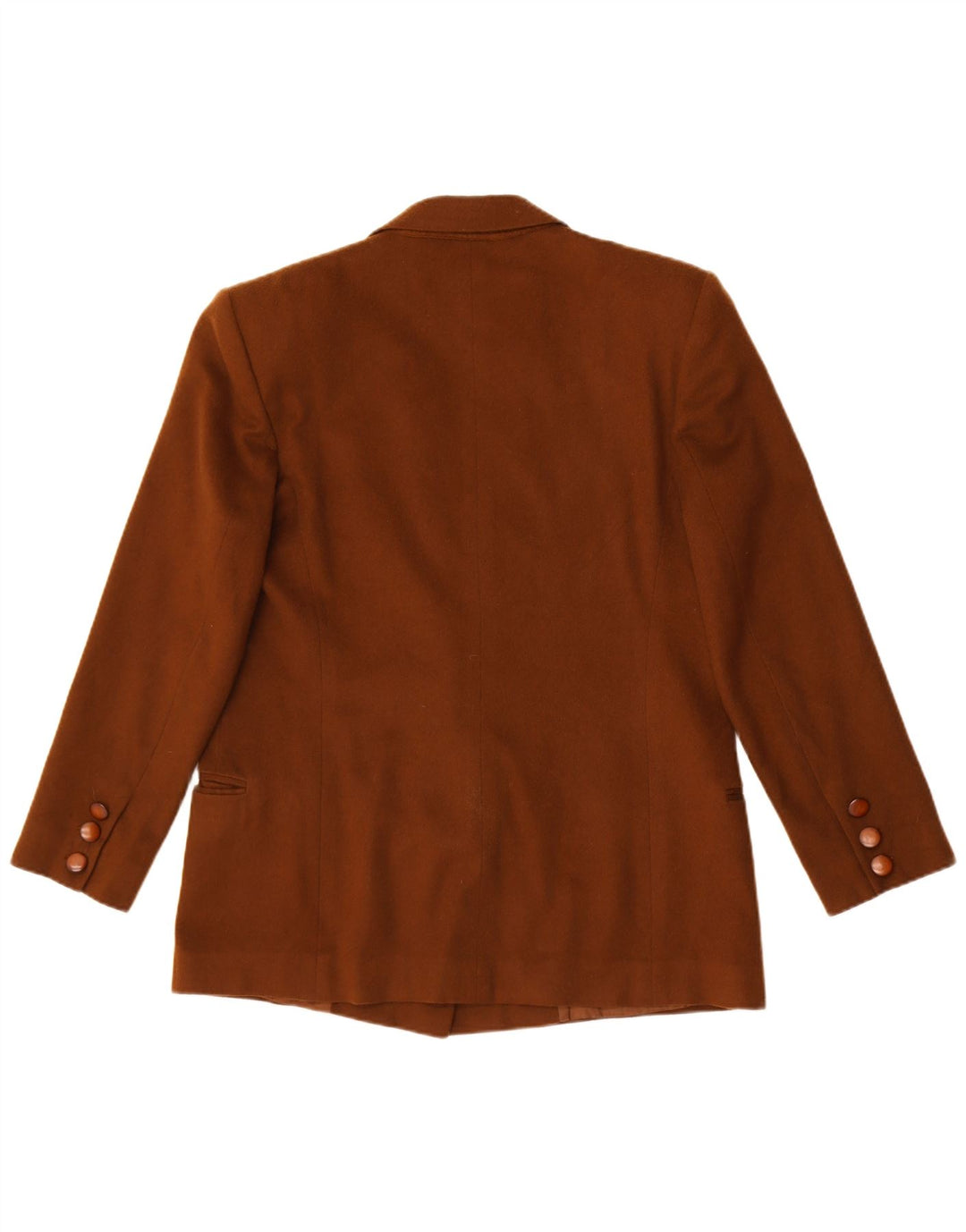 Genny Dame Double Breasted Blazer Jacket UK 14 Medium Brun Uld