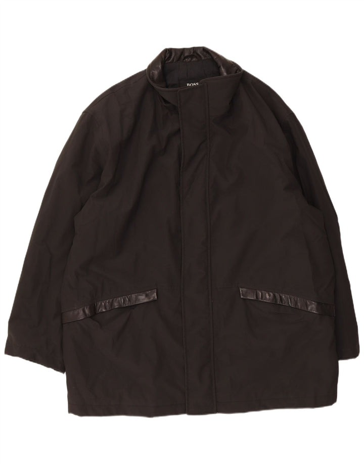 Hugo Boss Herre Overfrakke EU 52 XL Sort Polychlorid