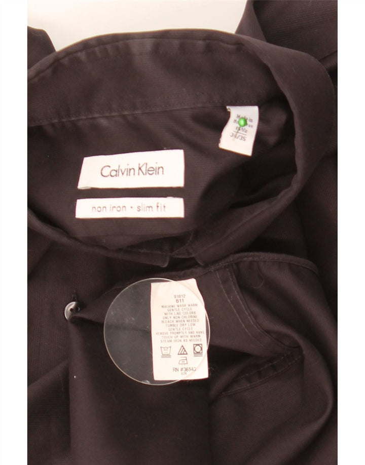 Calvin Klein Herre Slim Fit skjorte Størrelse 15 1/2 Medium Sort