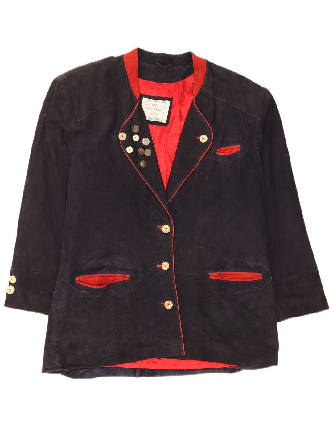 Vintage Dame Oversized 3 Button Blazer Jacket EU 42 Large Navy Blue