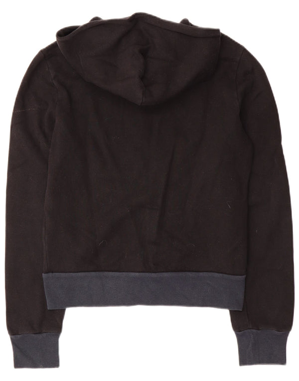Replay Dame Hættetrøje Sweater UK 12 Medium Sort Colourblock Bomuld