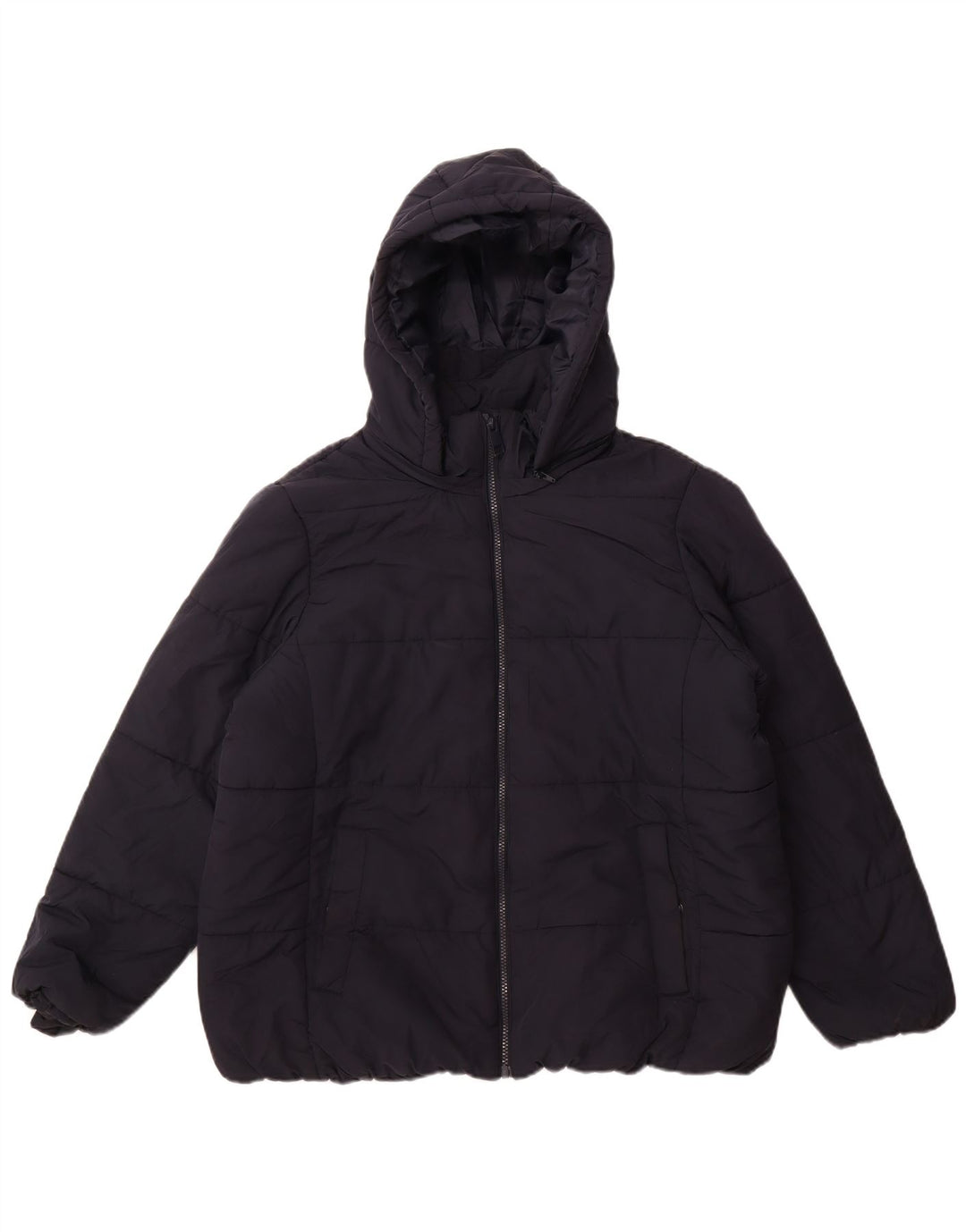 Marks & Spencer, polstret hættejakke til kvinder, UK 18 XL marineblå polyester