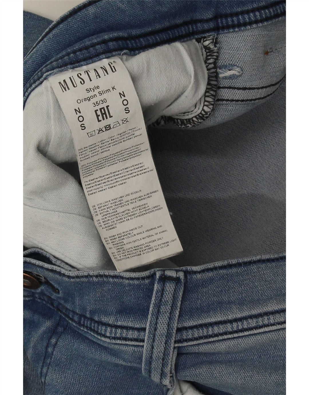 Mustang Herre Oregon Slim Jeans W35 L30 Blå Bomuld