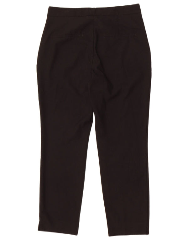 Zara Dame High Waist Slim Cropped Trousers EU 38 Small W28 L26 Black