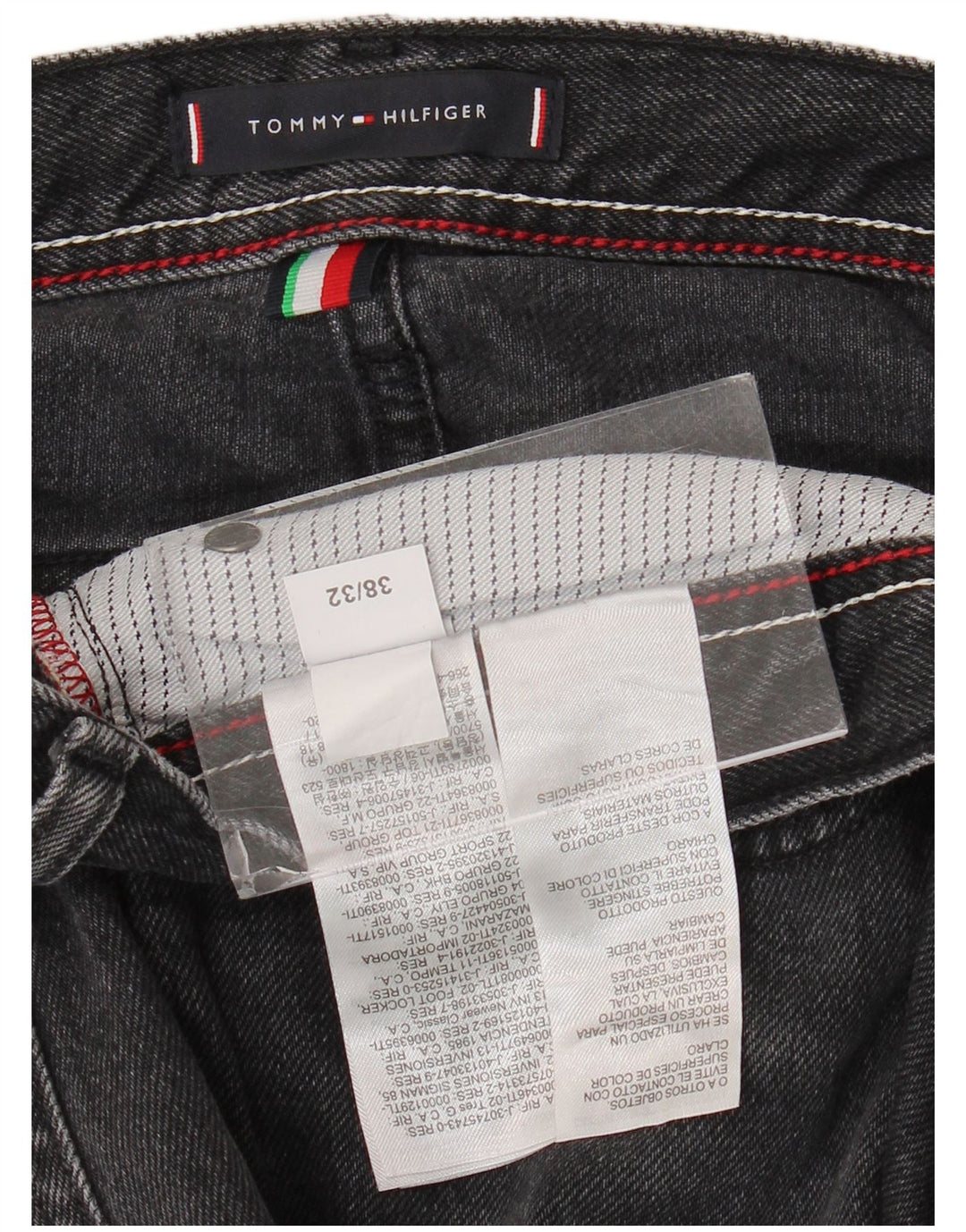 Tommy Hilfiger Straight Jeans til mænd W38 L32 Grå Bomuld