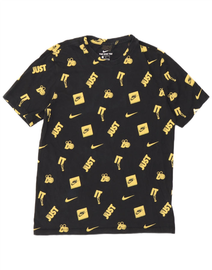 Nike Grafisk T-shirt top mellem sort geometrisk bomuld til mænd