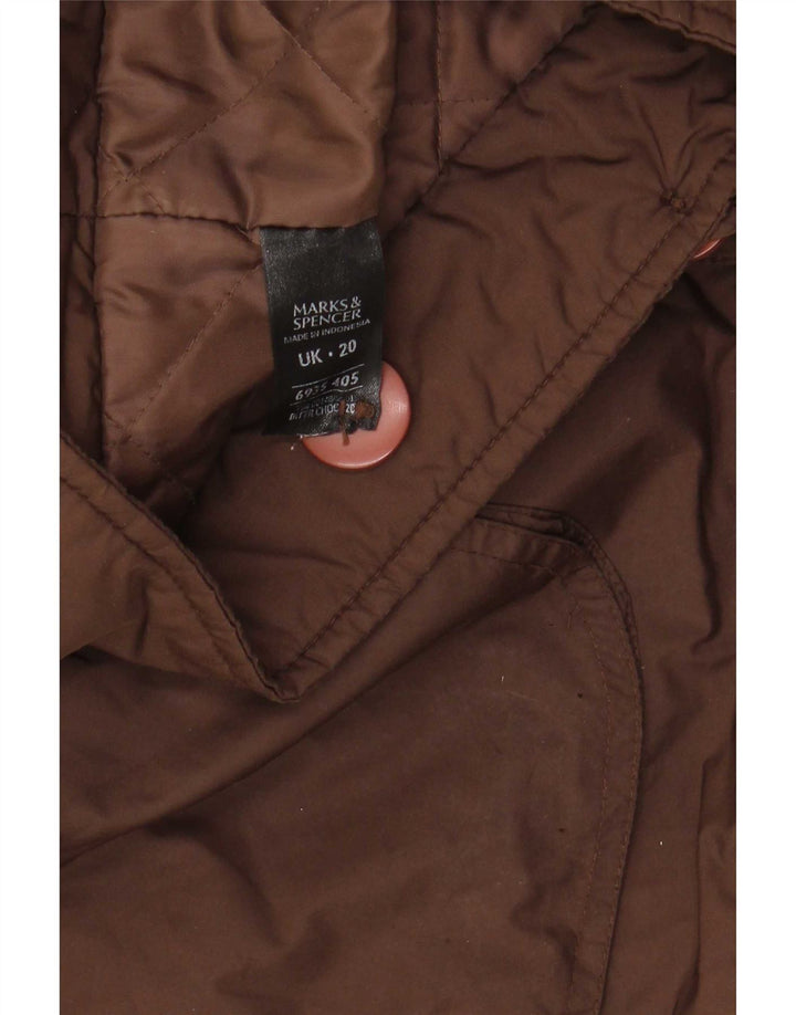 Marks & Spencer Dame Hætte Oversized Parkajakke UK 20 2XL Brun