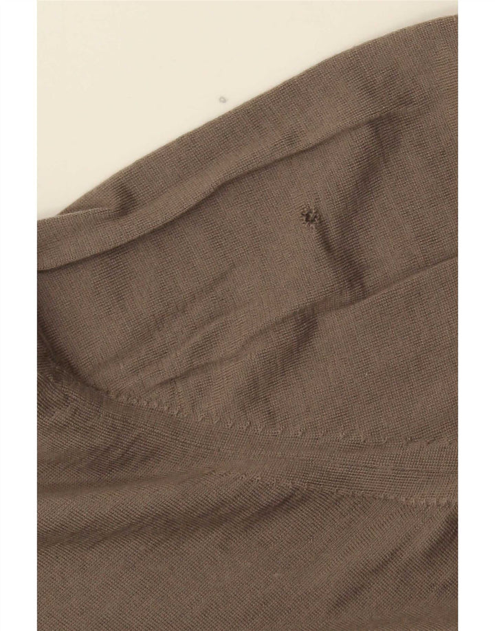 Massimo Dutti Herre Zip Neck Jumper Sweater 2XL Brun Uld