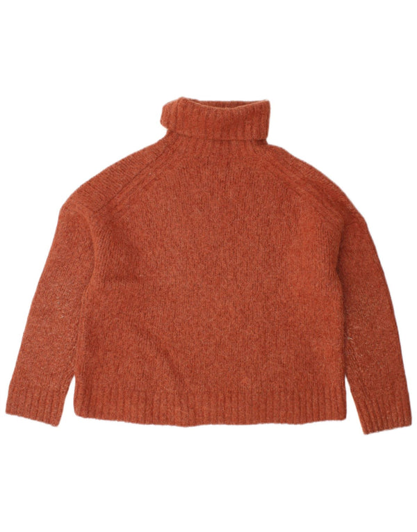 SUPERDRY Dame Crop Roll Neck sweater UK 12 Medium Brown