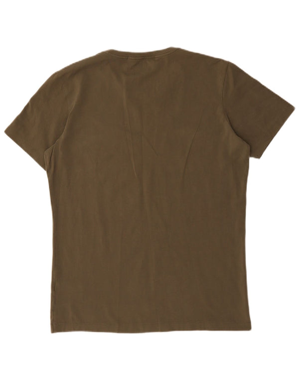 Calvin Klein Jeans Herre T-Shirt Top XL Khaki Bomuld