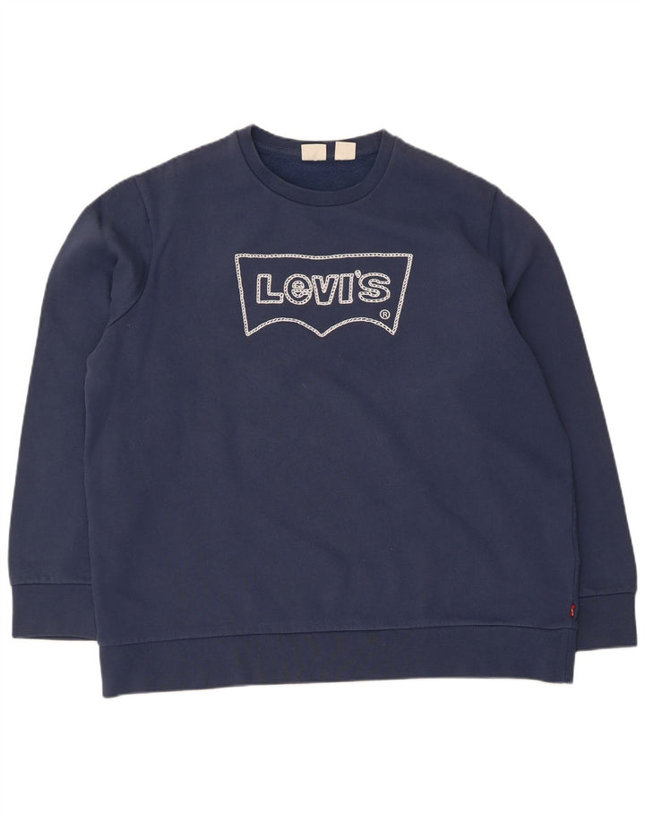 Levi's Herre Graphic Standard Fit Sweatshirt Jumper XL Navy Blå Bomuld