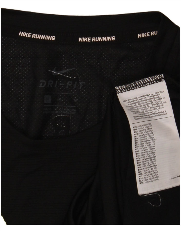 NIKE Dri Fit grafisk T-shirt top mellem sort polyester