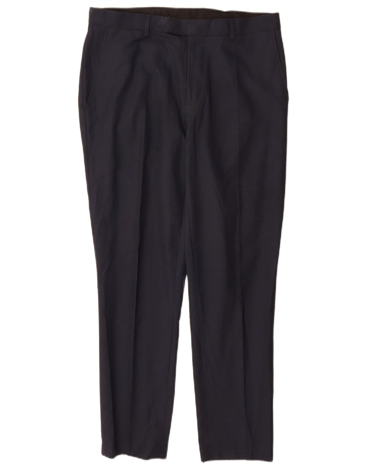Marks & Spencer Herre Slim Suit Bukser W32 L29 Navy Blue Polyester