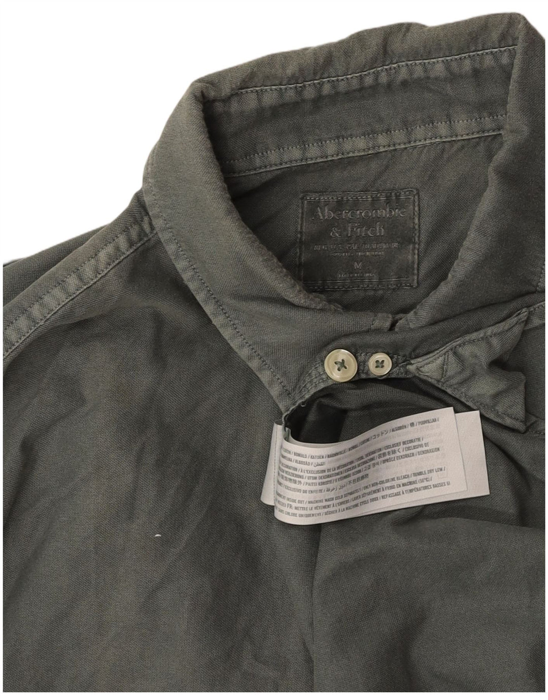 ABERCROMBIE & FITCH Herreskjorte Medium Grå Bomuld