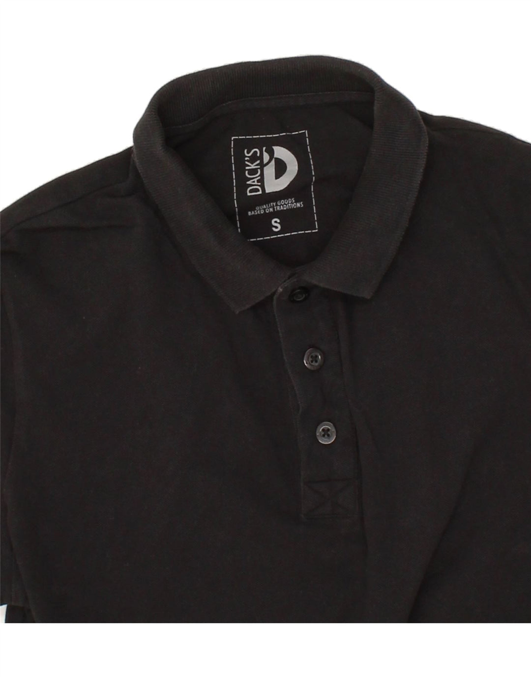 DACK'S Mens Polo Shirt Small Black Cotton Vintage Dack's and Second-Hand Dack's from Messina Hembry 