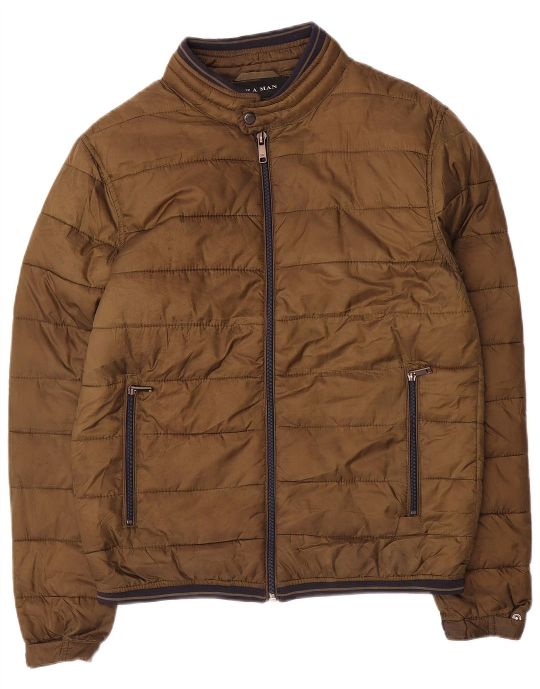 Zara Polstret Herrejakke UK 38 Medium Brun Polyester