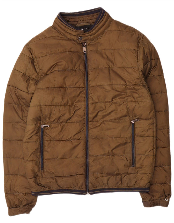 Zara Polstret Herrejakke UK 38 Medium Brun Polyester