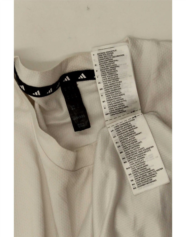 Adidas Herre Aeroready T-Shirt Top Medium White Polyester