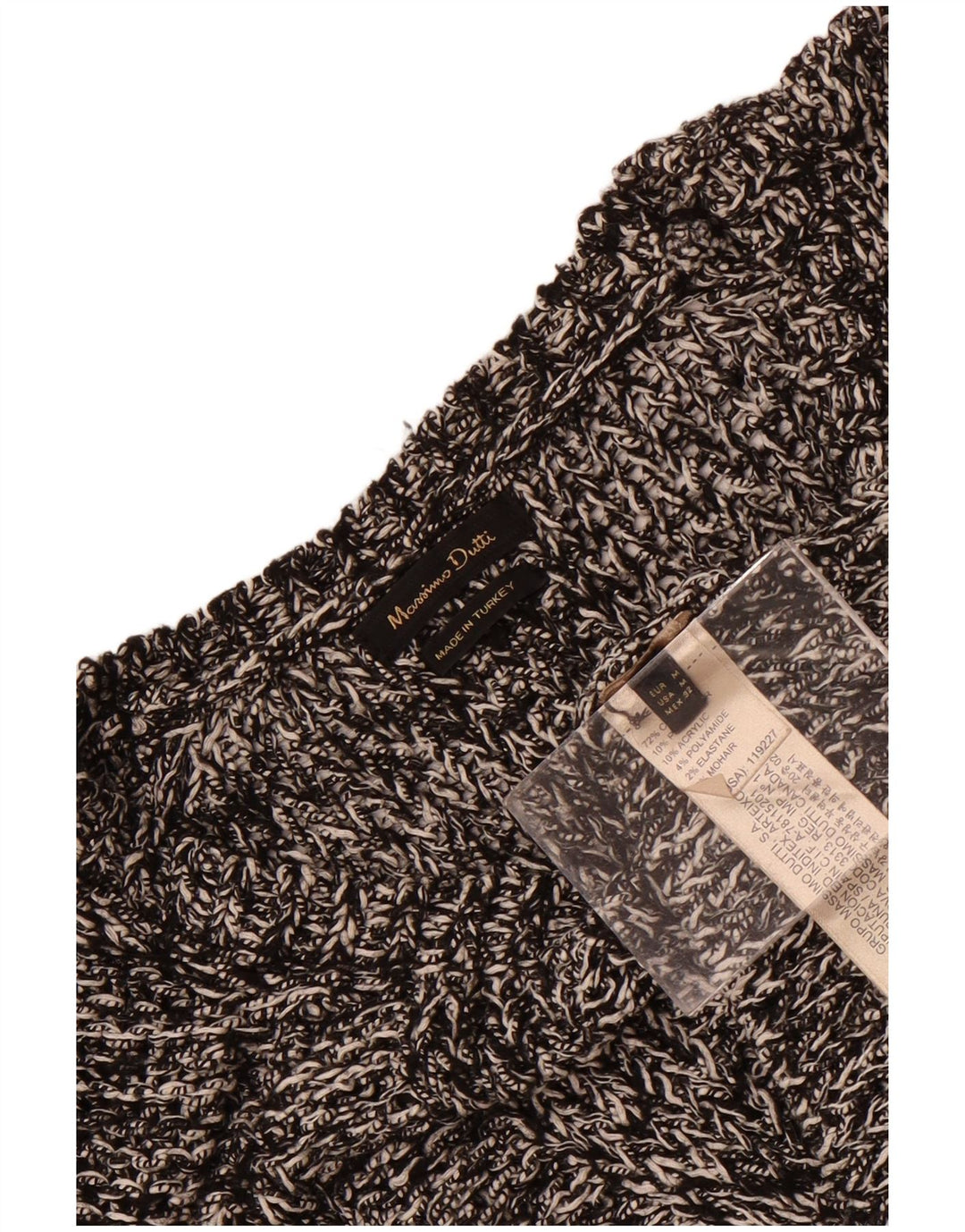 Massimo Dutti Dame Boat Neck Jumper Sweater UK 14 Medium Grey Flecked