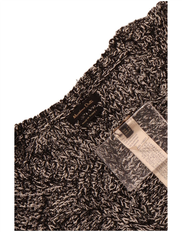 Massimo Dutti Dame Boat Neck Jumper Sweater UK 14 Medium Grey Flecked