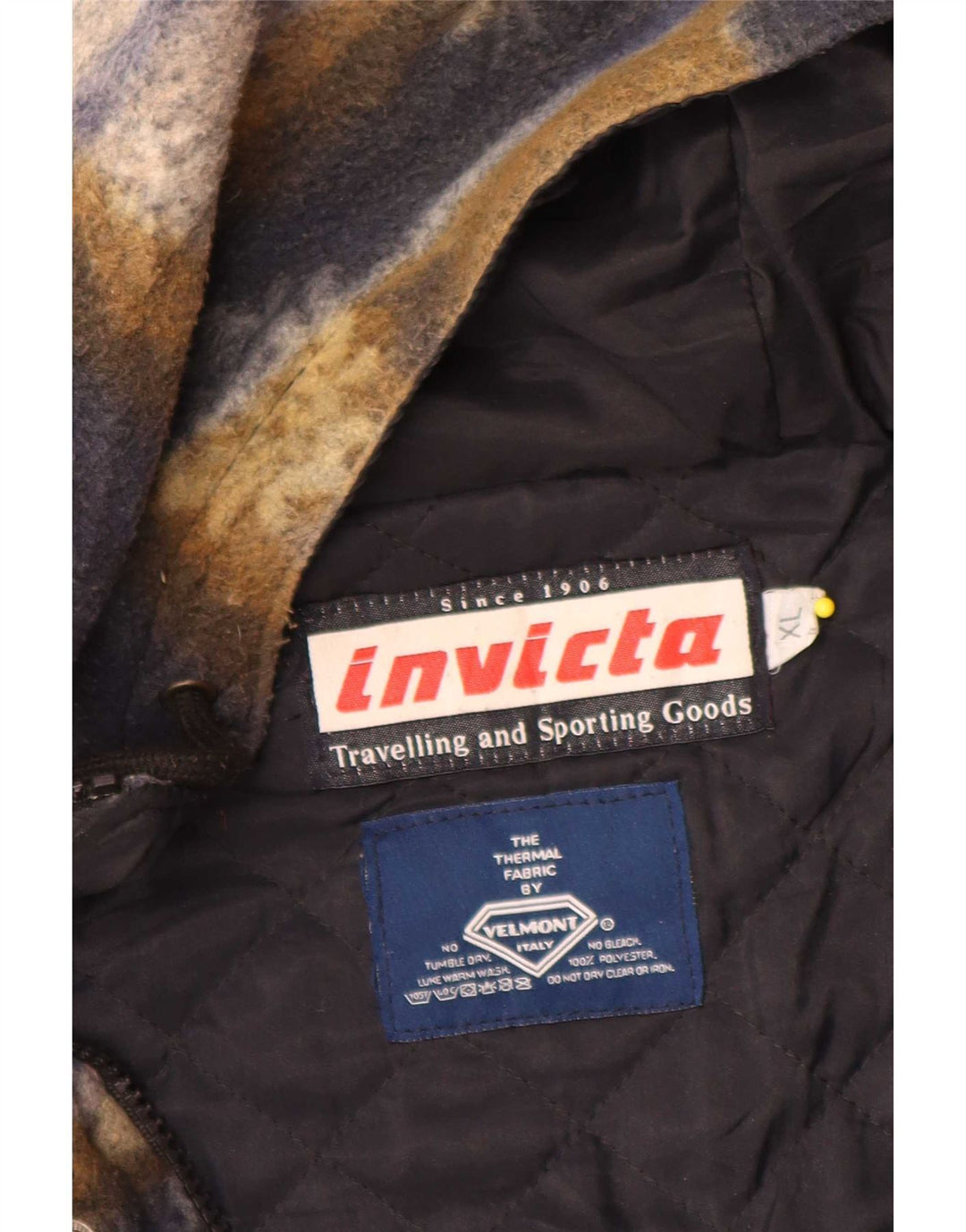 Invicta Fleecejakke med hætte til mænd UK 42 XL Flerfarvet ternet polyester