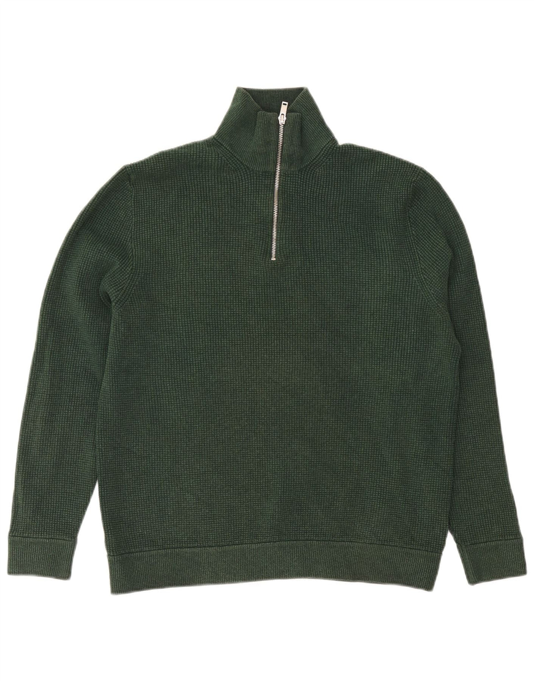 Marks & Spencer Herre sweater med lynlåshals XL Grøn bomuld