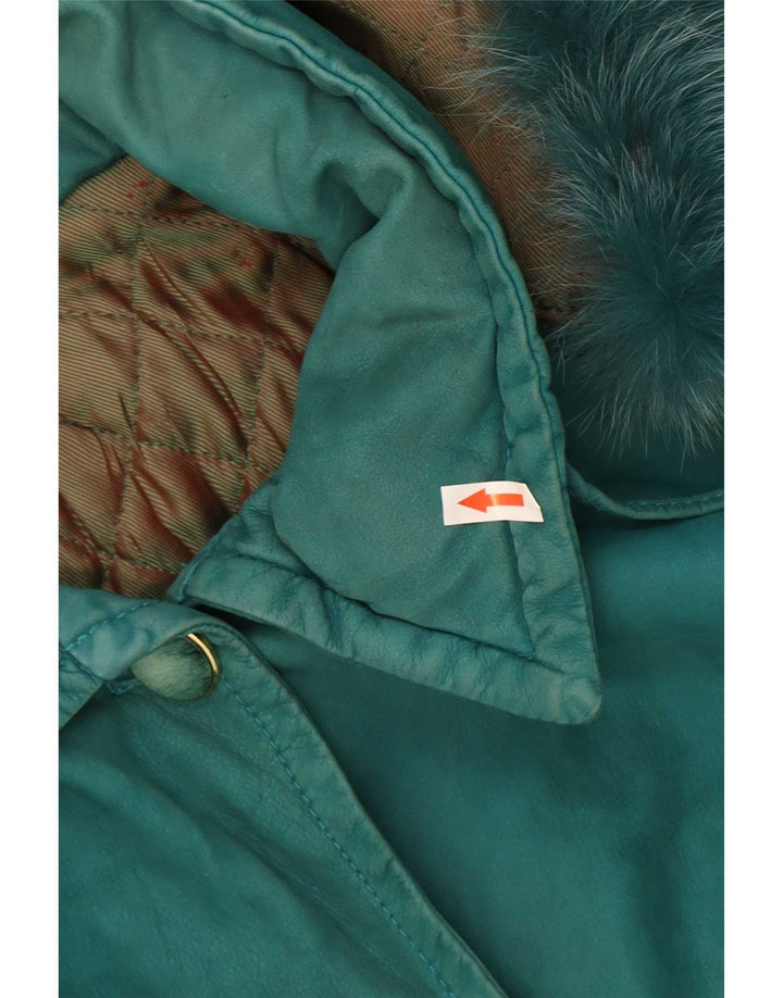 Vintage damejakke med hætte i overstørrelse IT 44 Medium Grøn