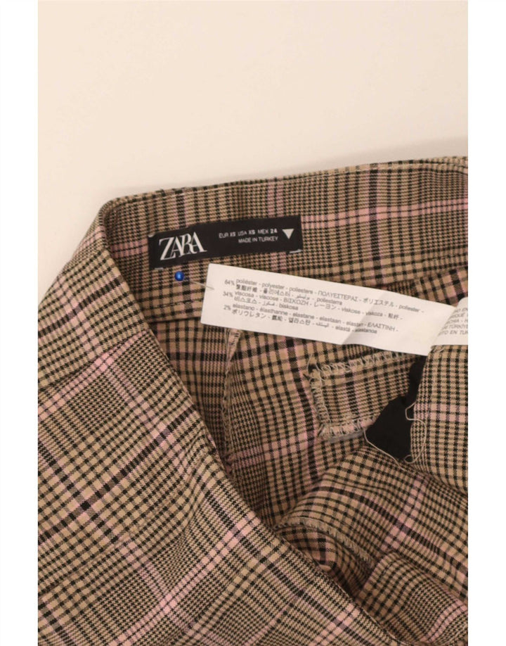 Zara Dame Pegged Casual Bukser XS W24 L30 Beige Ternet polyester