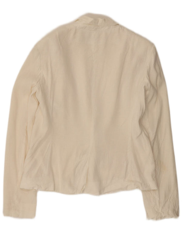 French Connection Dame 1 Knap Blazer Jacket UK 12 Medium White Linen