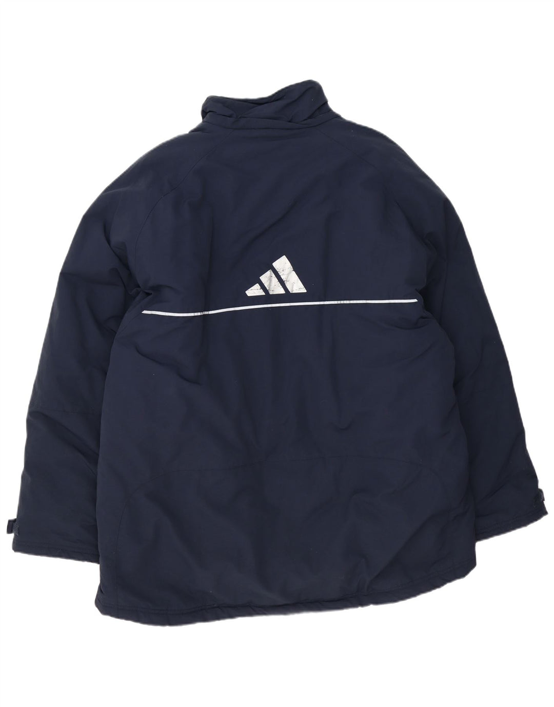 Adidas Herre grafisk polstret jakke UK 42 XL marineblå polyester