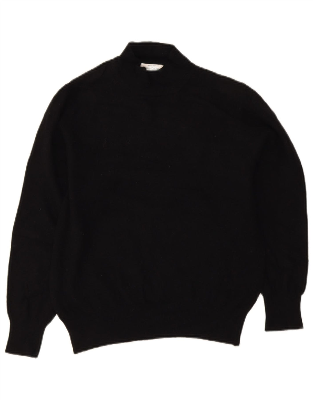 Benetton Dame Turtle Neck Jumper Sweater UK 10 Small Black