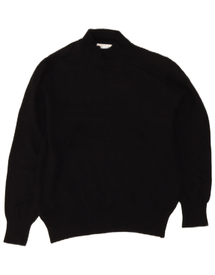 Benetton Dame Turtle Neck Jumper Sweater UK 10 Small Black