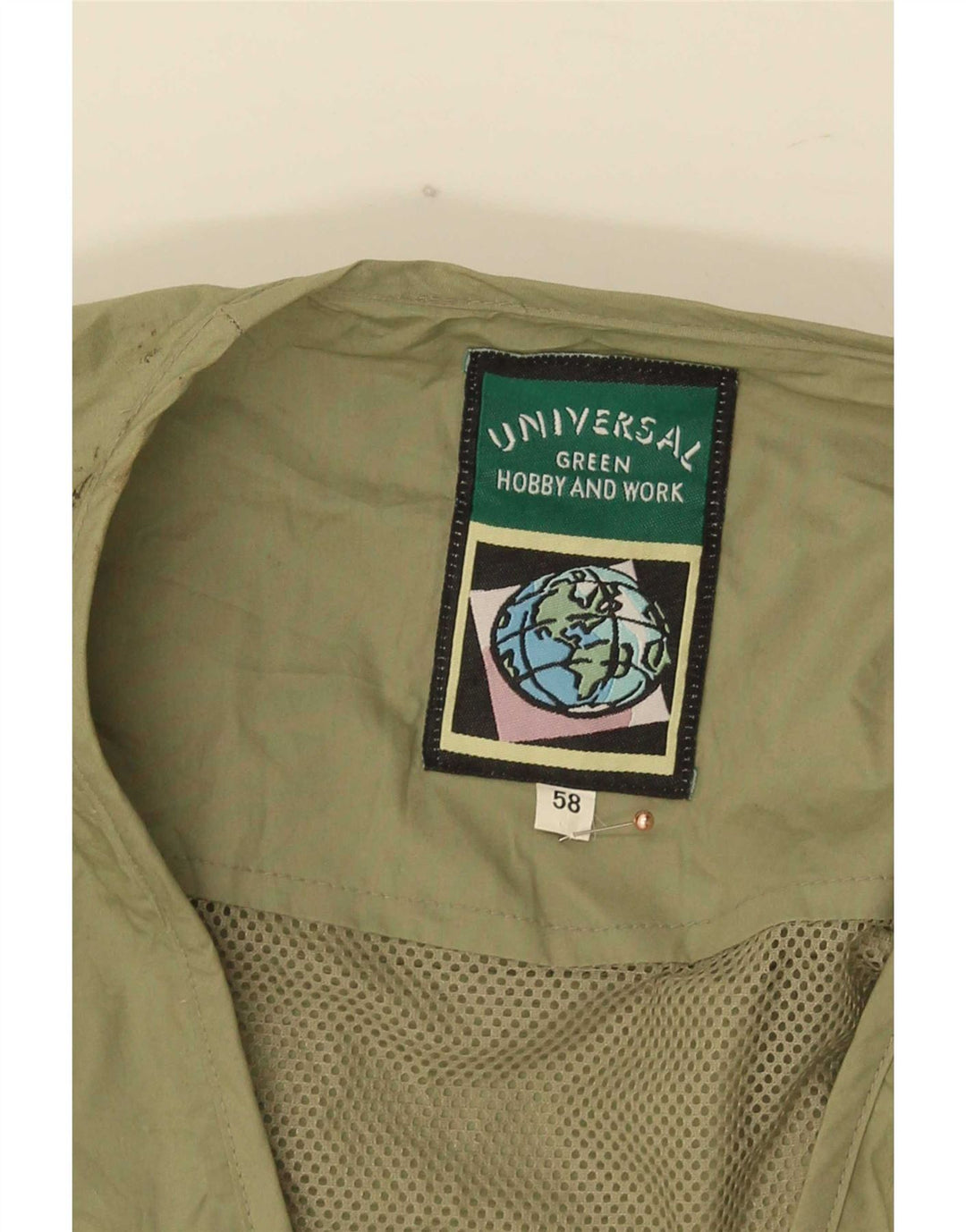 Vintage Herre Utility Gilet IT 58 4XL Khaki Cotton