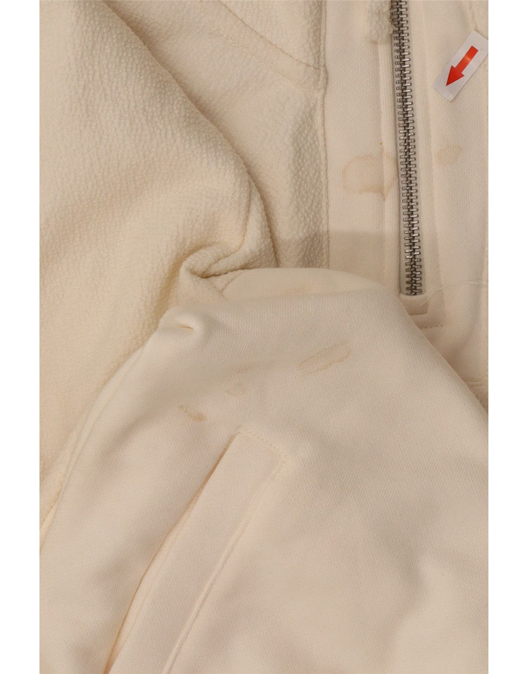 Zara Sweatshirt med lynlås til mænd, lille hvid polyester