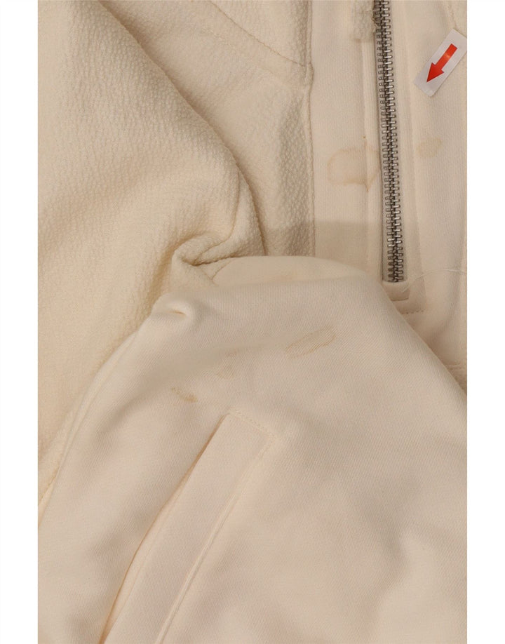 Zara Sweatshirt med lynlås til mænd, lille hvid polyester