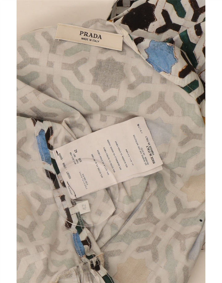 Prada Solkjole til kvinder IT 42 Medium Flerfarvet geometrisk bomuld