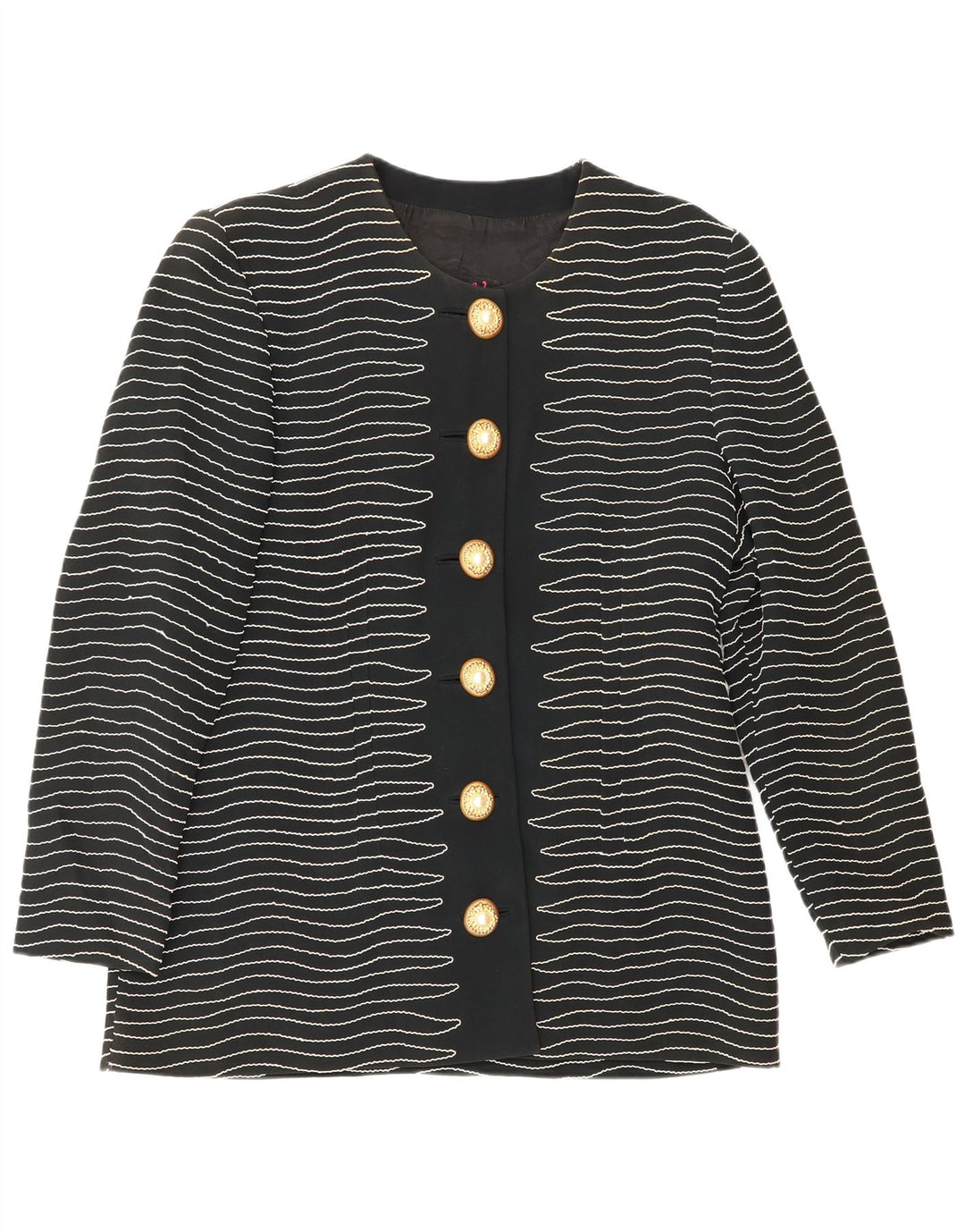 Gai Mattiolo Dame 6 Button Blazer Jacket IT 50 XL Sort Stribet