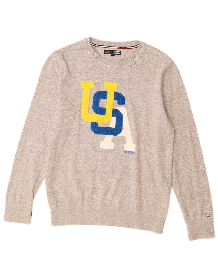 Tommy Hilfiger drenge grafisk sweatshirt trøje 11-12 år grå bomuld
