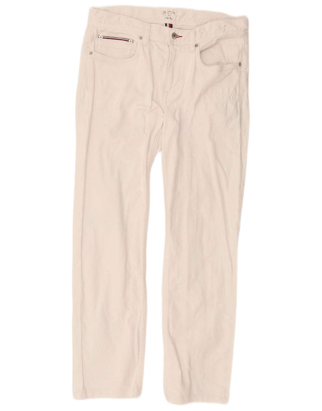 Tommy Hilfiger Herre Denton Slim Jeans W32 L32 Hvid Bomuld