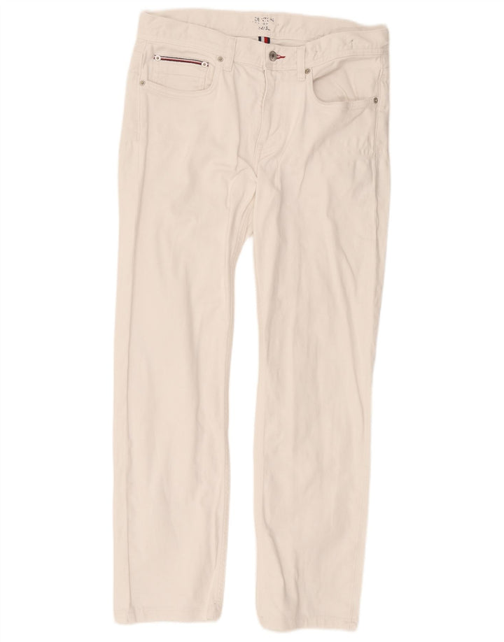 Tommy Hilfiger Herre Denton Slim Jeans W32 L32 Hvid Bomuld
