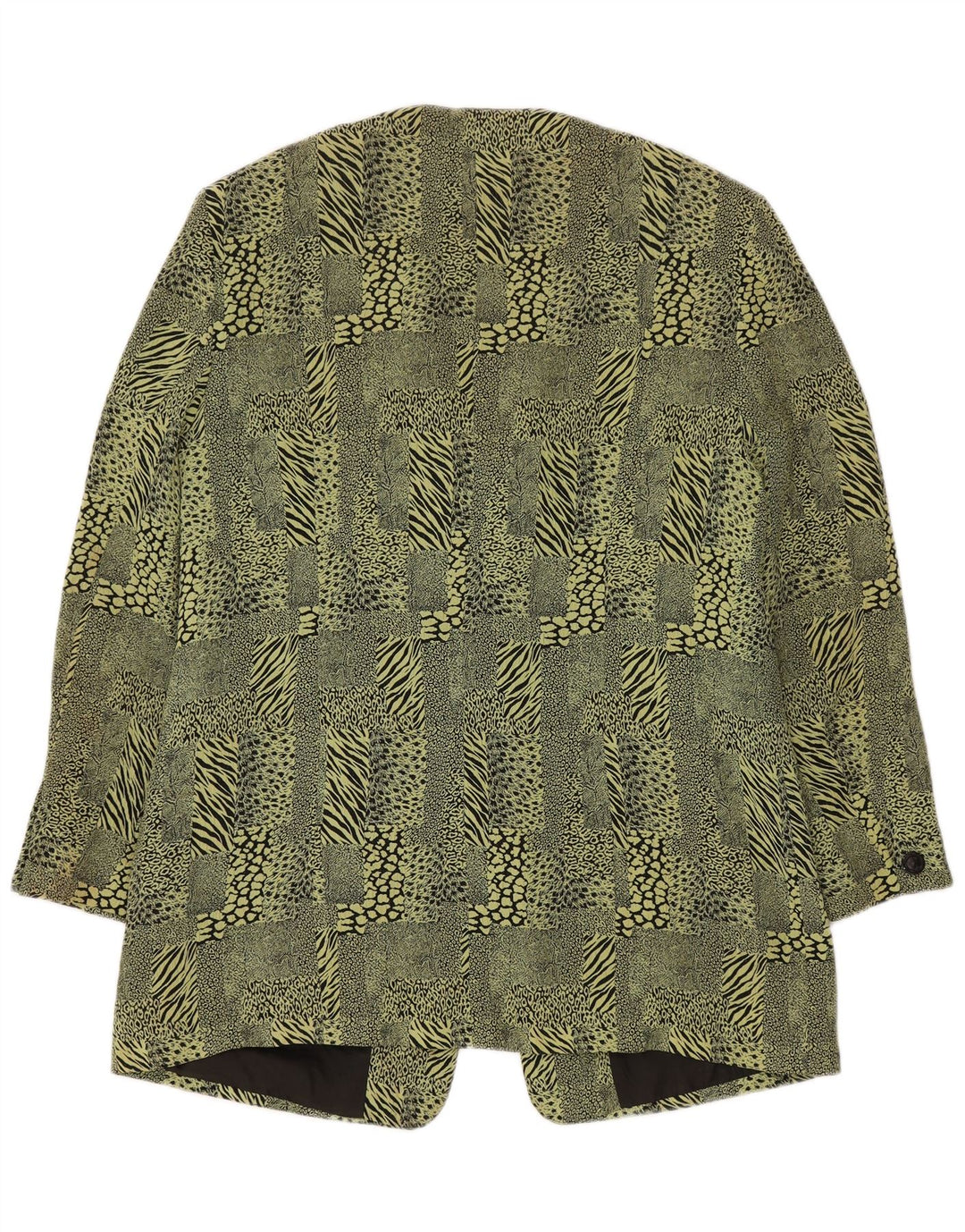 BARUCH Dame Longline Blazer Jacket UK 16 Large Green Animal Print