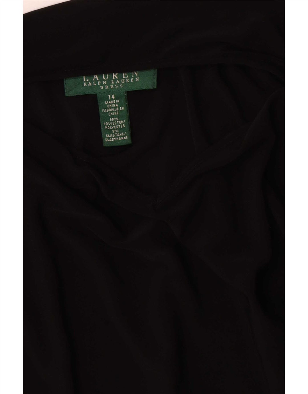 Ralph Lauren Dame Skede Kjole US 14 XL Sort Polyester