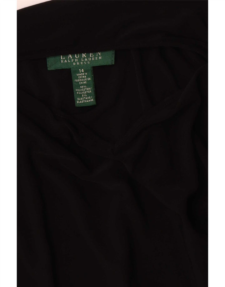 Ralph Lauren Dame Skede Kjole US 14 XL Sort Polyester