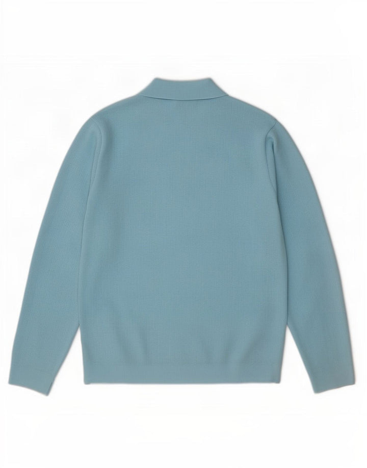 Trevira Herre Polo Neck sweater Medium Blue