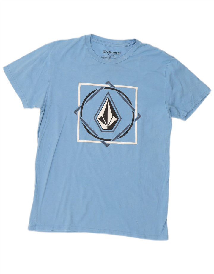 Volcom Herre Grafisk T-Shirt Top UK 14 Medium Blue Cotton